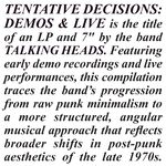 Talking Heads 'Tentative Decisions: 1974-1976'