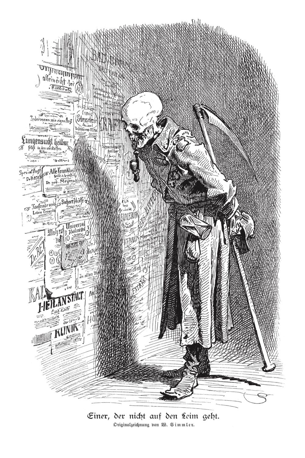 W. Simmler 'Einer, der nicht auf dem Leim geht.' W. Simmler 'Einer, der nicht auf dem Leim geht.'