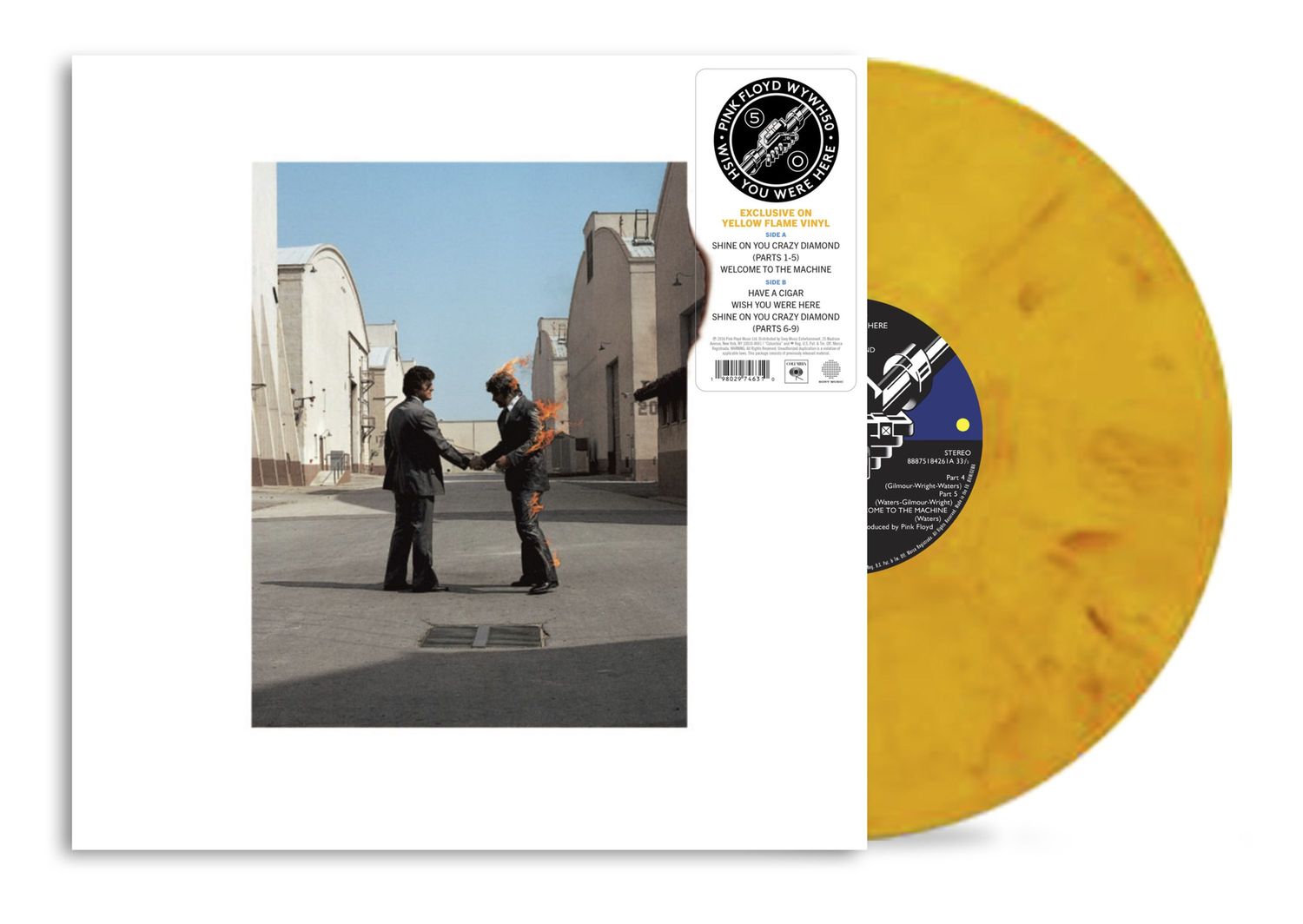 LP - Pink Floyd - Wish You Were Here (50th Anniversary) - Yellow Flame Vinyl