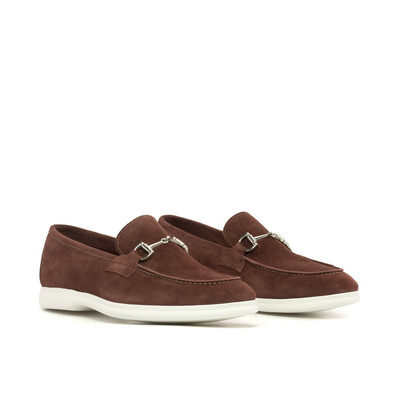 Cru Nonpareil Hasely Moccasin In Oxblood Reverse Suede