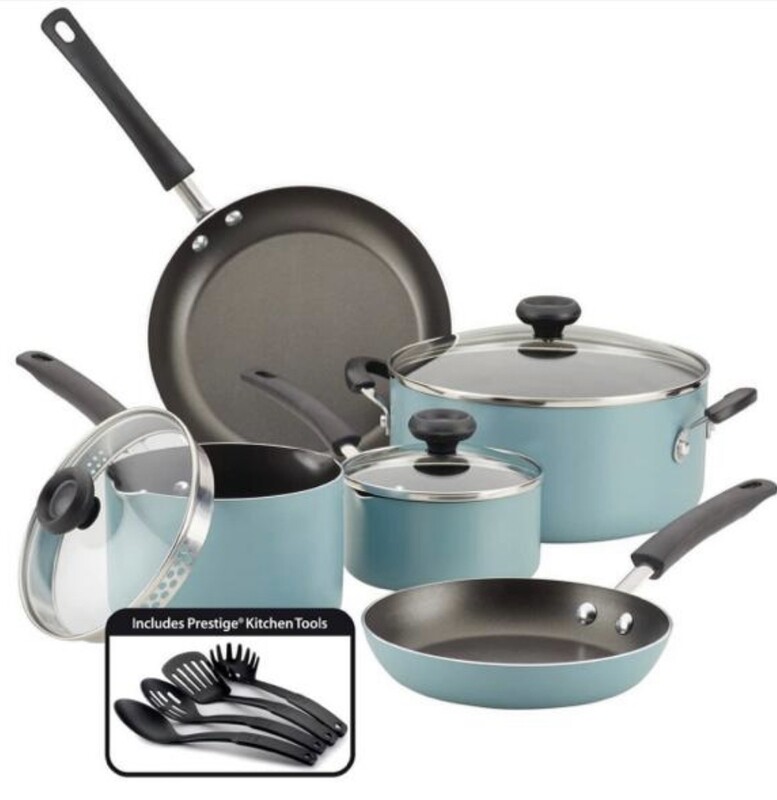 12 Piece Agave  Blue Cookware Sets