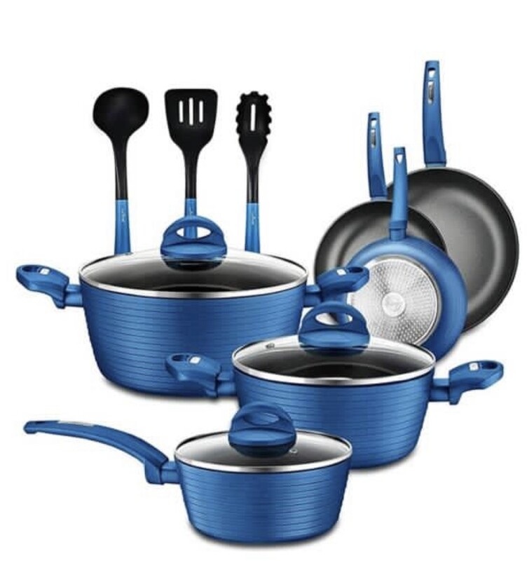 12 Piece Blue Cookware Set