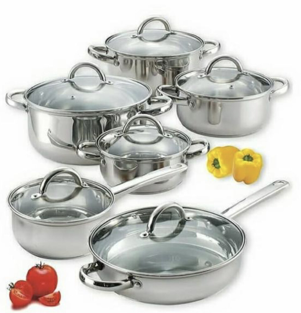 12 Piece Stainless Steel Cookware Set