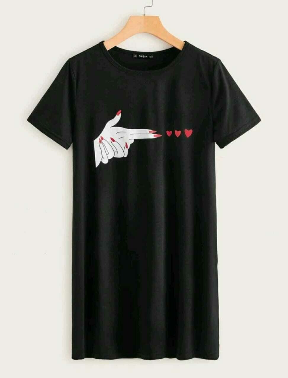 Figure &amp; Heart Print Tee Dress