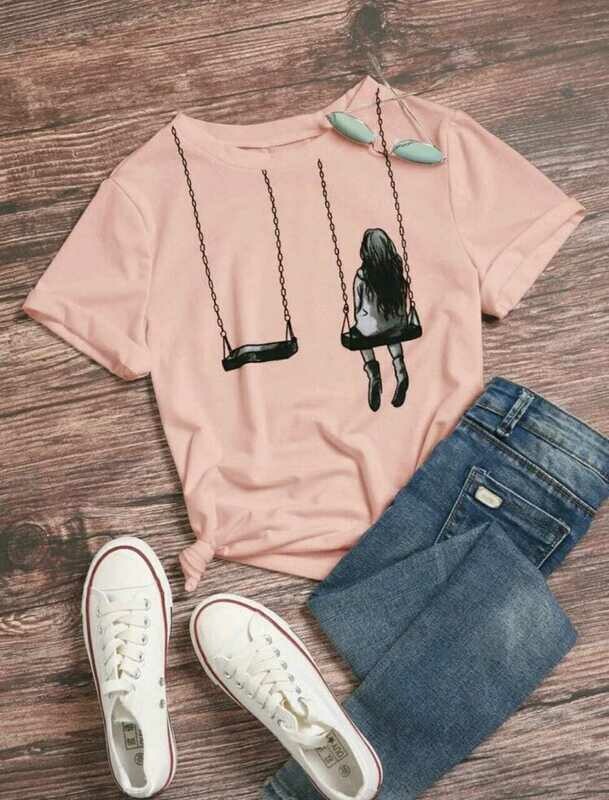 Figure &amp; Graphic Print Tee