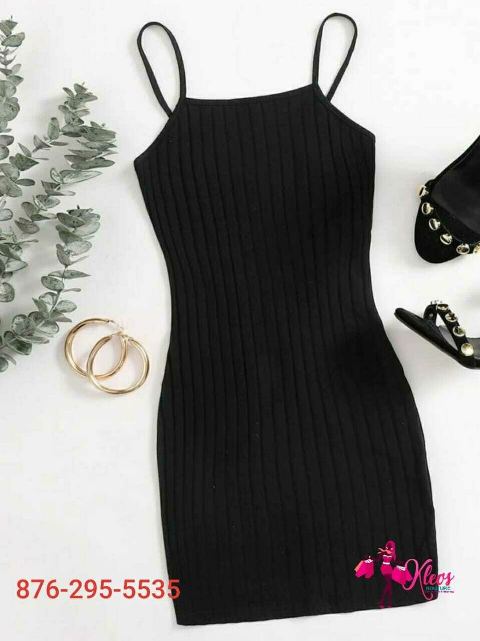 Rib Knit Solid Bodycon Dress