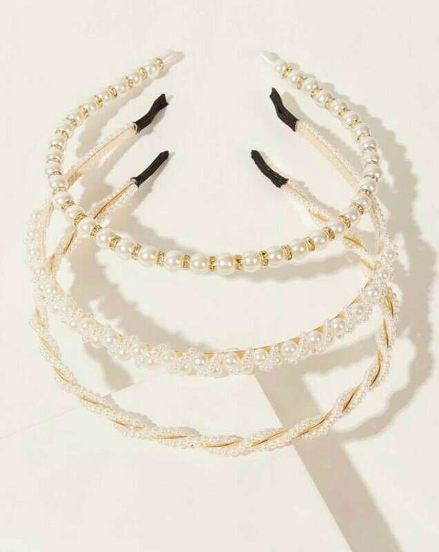 Faux Pearl Beaded Hair Hoops (each)