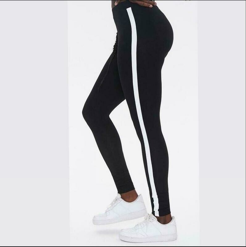 Black/White Stripe Leggings
