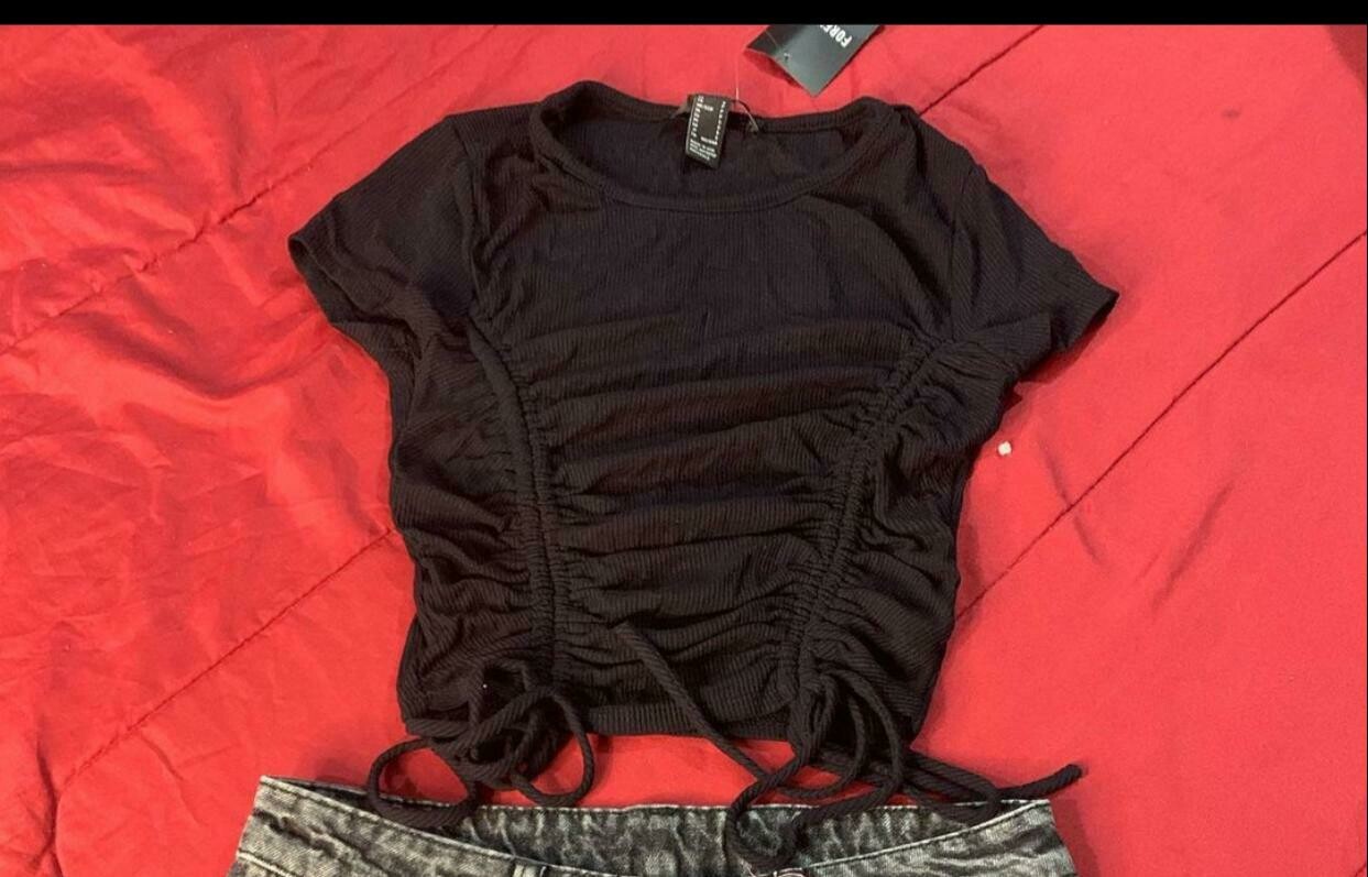 Black Drawstring Top