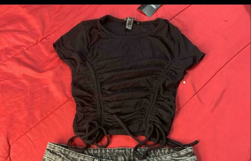 Black Drawstring Top
