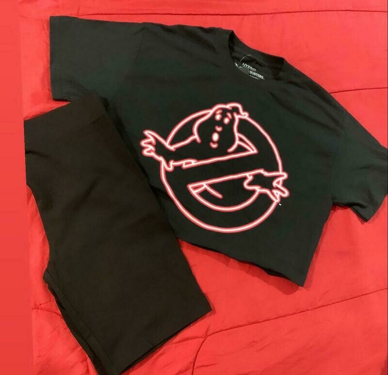 Black Ghostbuster Crop Top