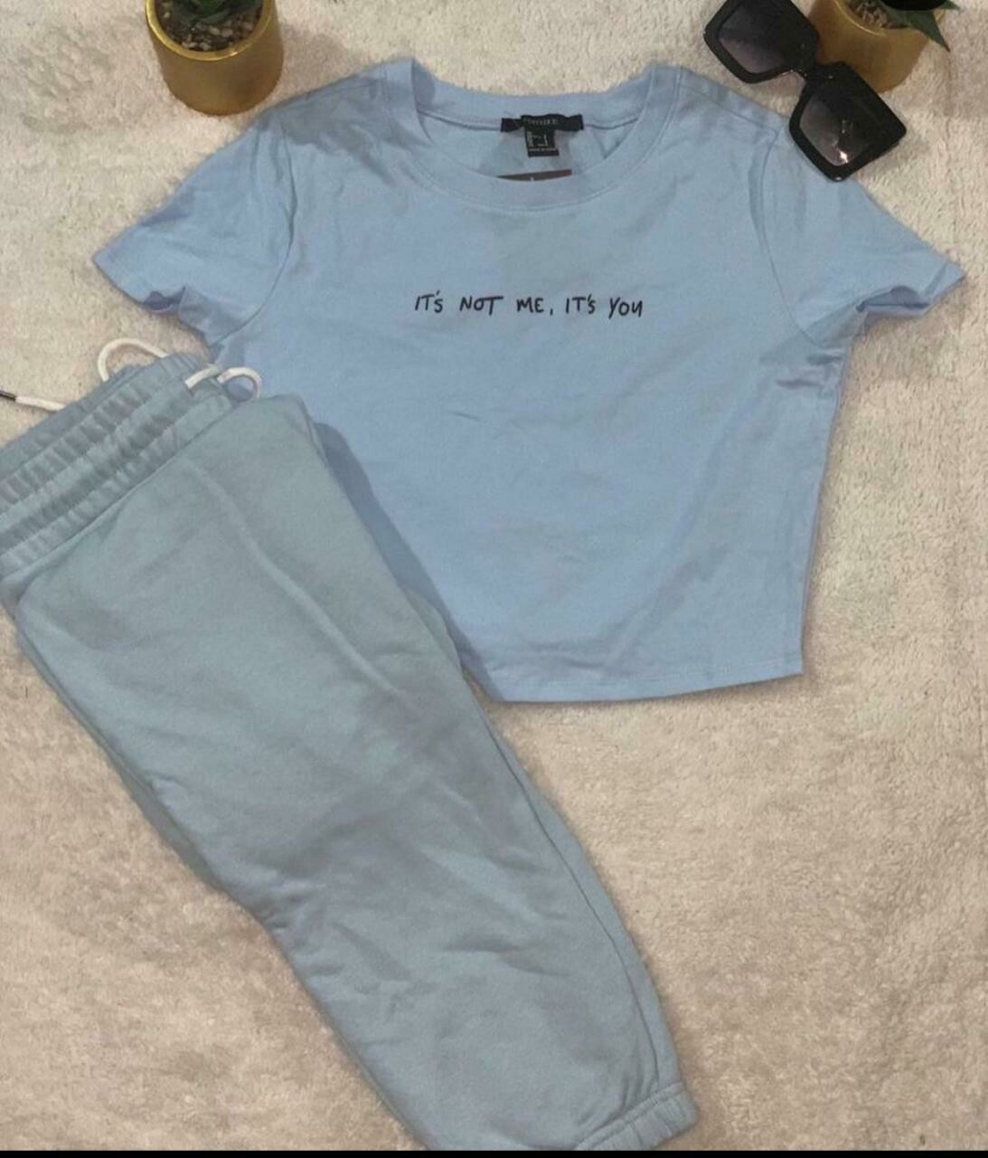 Blue Jogger Pants Set
