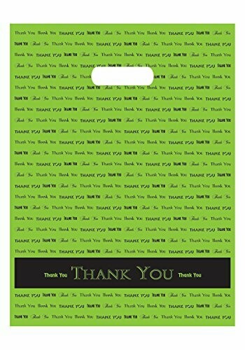 GREEN 9 x 12 Thank You Bags