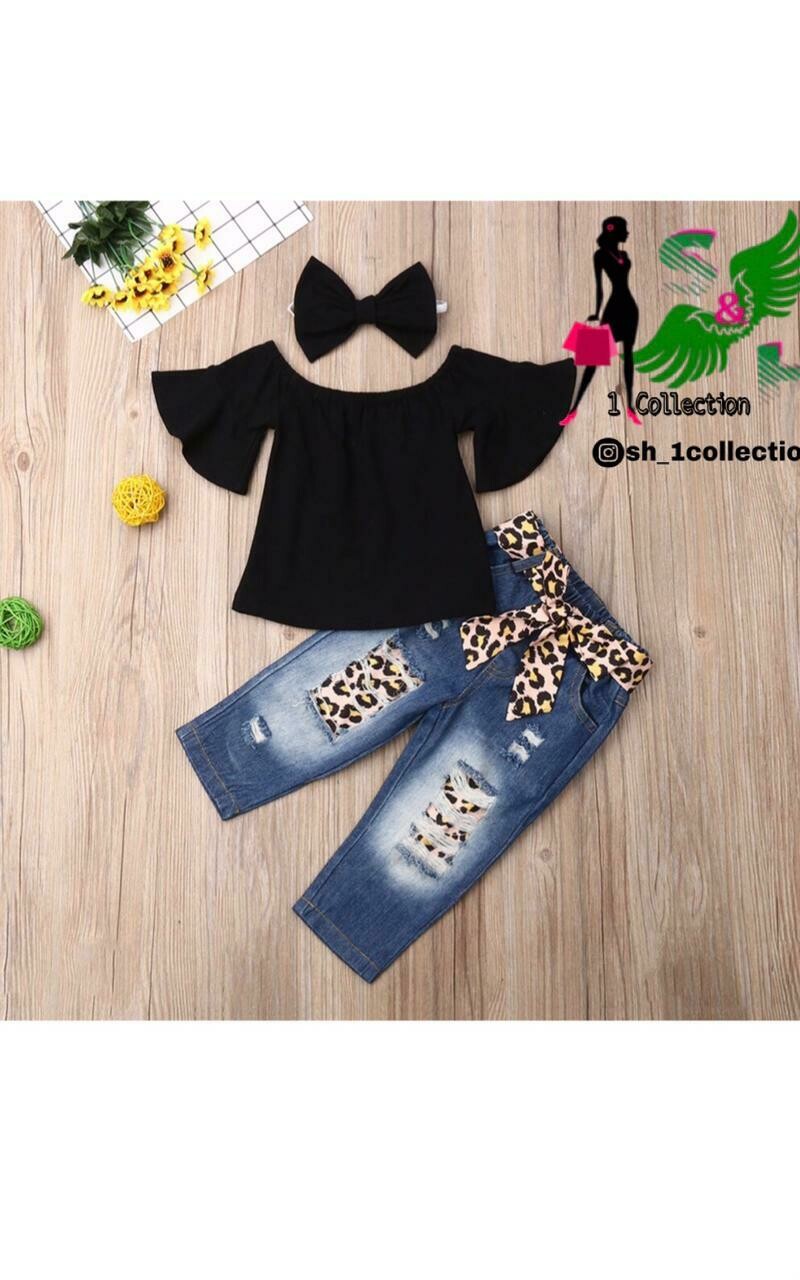 3 Piece Leopard Pants Set