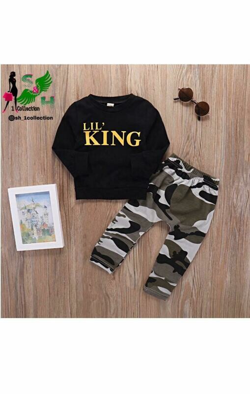 LIL KING Camouflage Pants Set