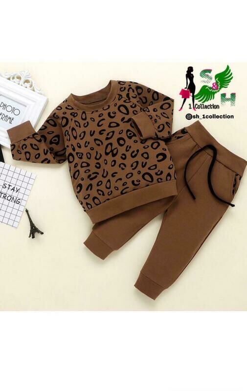 2 Piece Brown Pants Set