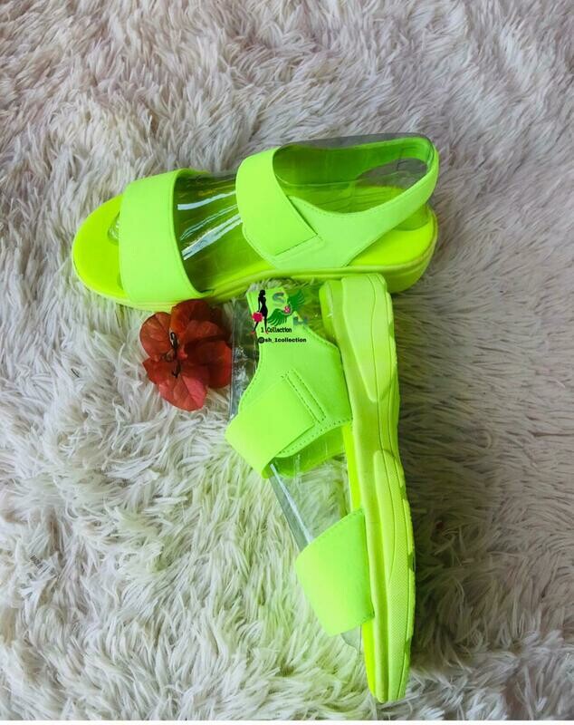 Lime Green Strapped Sandals