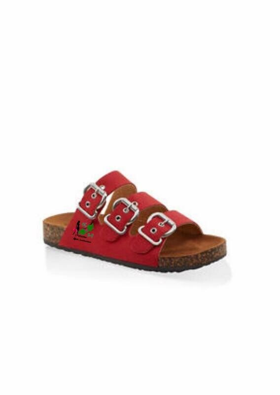 Red Buckled Sandals