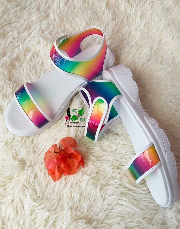 Rainbow  Color Strap Sandals