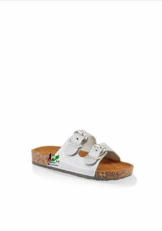White Buckled Sandals