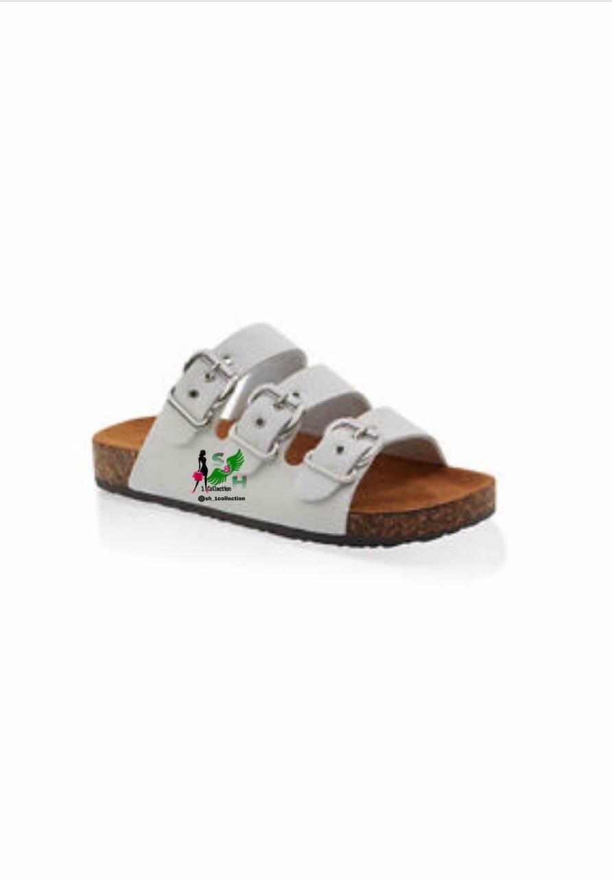 White Buckled Sandals