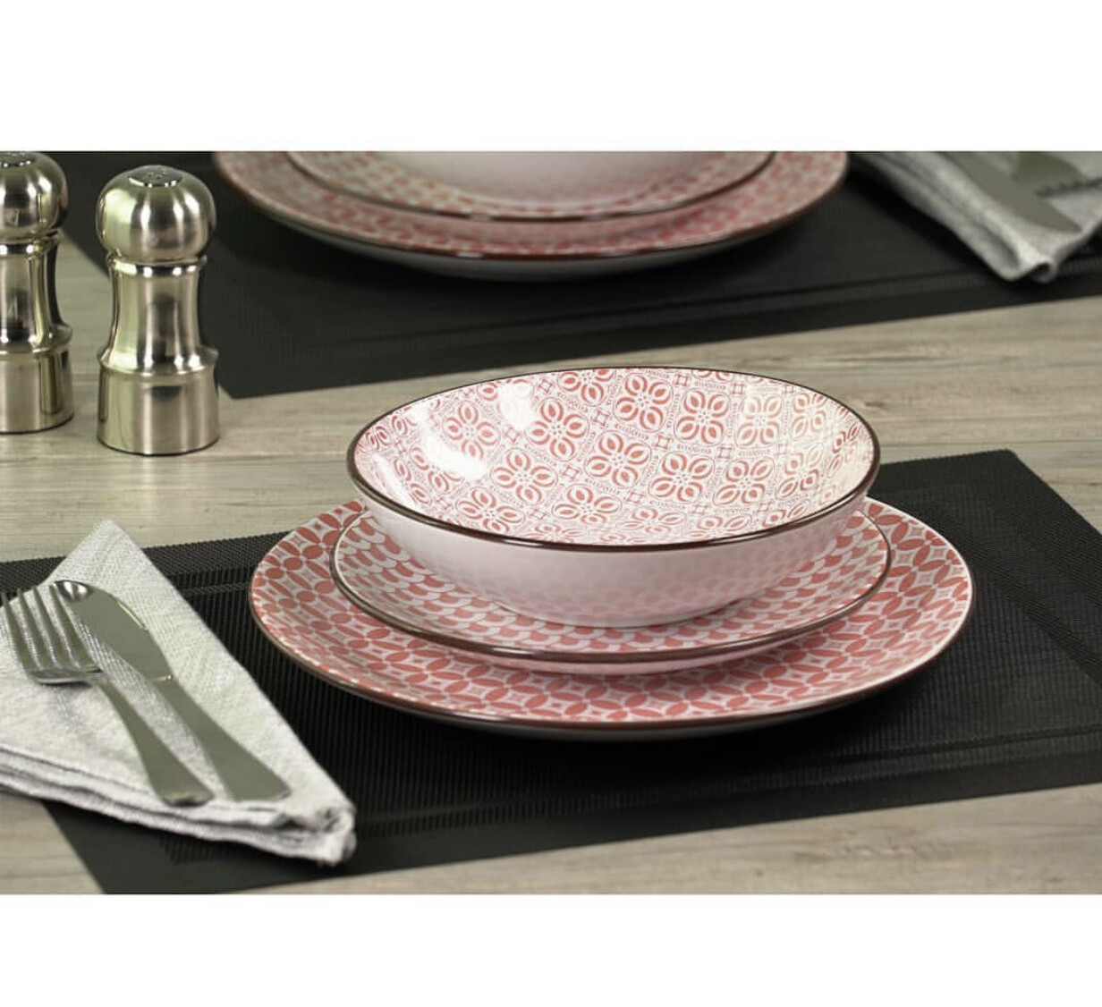12 piece stoneware, dinnerware set