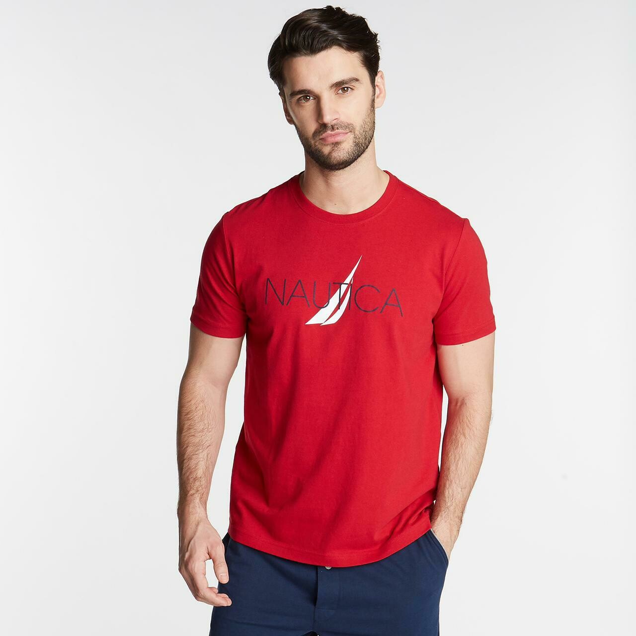 NAUTICA Red Crew Neck Shirt