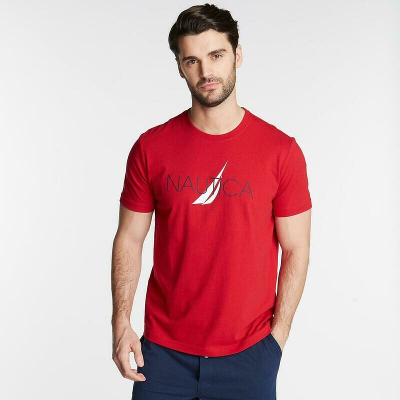 NAUTICA Red Crew Neck Shirt