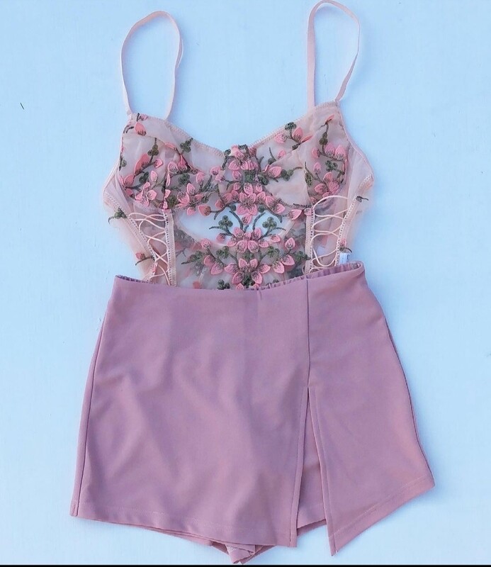 Floral Body Suit and Shorts Set