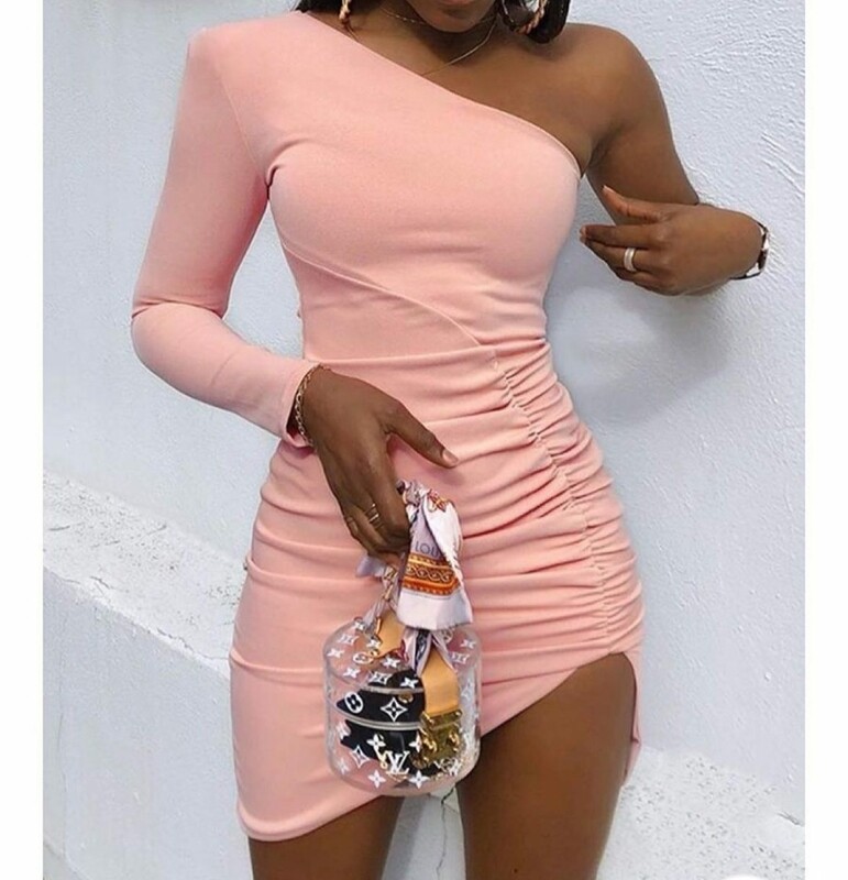 One Shoulder Bondage Dress