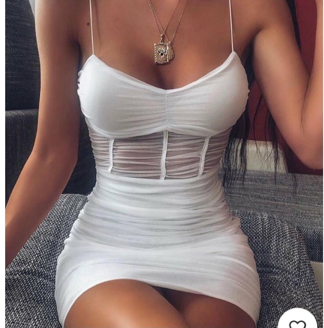 ​V-Neck Pleated Spaghetti Strap Dress