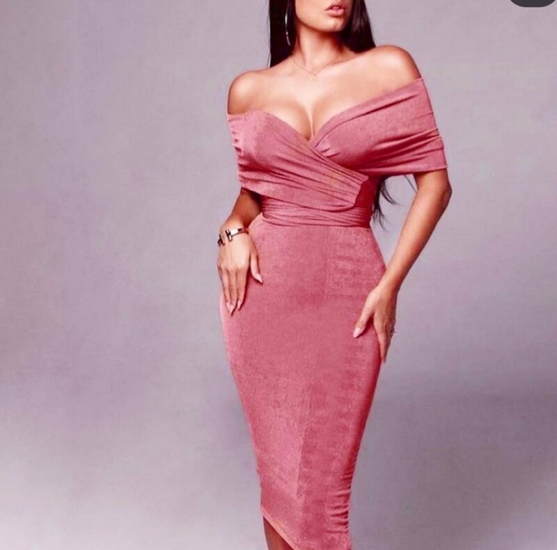 Tight Waist Off The Shoulder Bandage Tube Dress