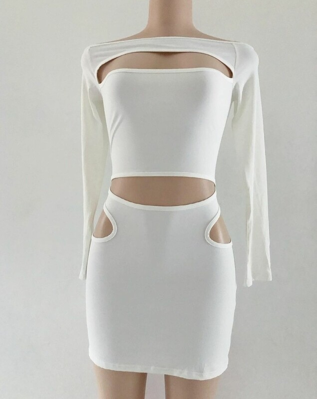 Long Sleeved Cut Out Dress