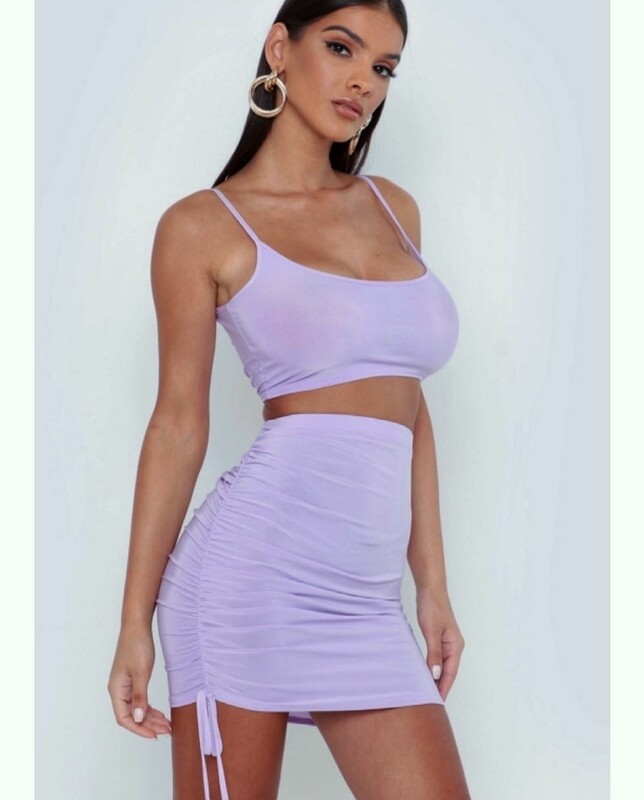 Spaghetti Strap Crop Top and Pencil Skirt Set