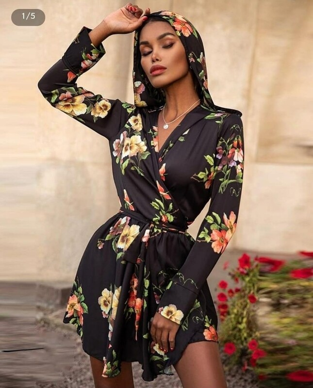 Floral Hooded Dress