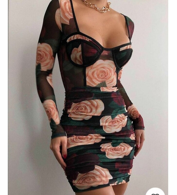 Floral Print Mini Dress