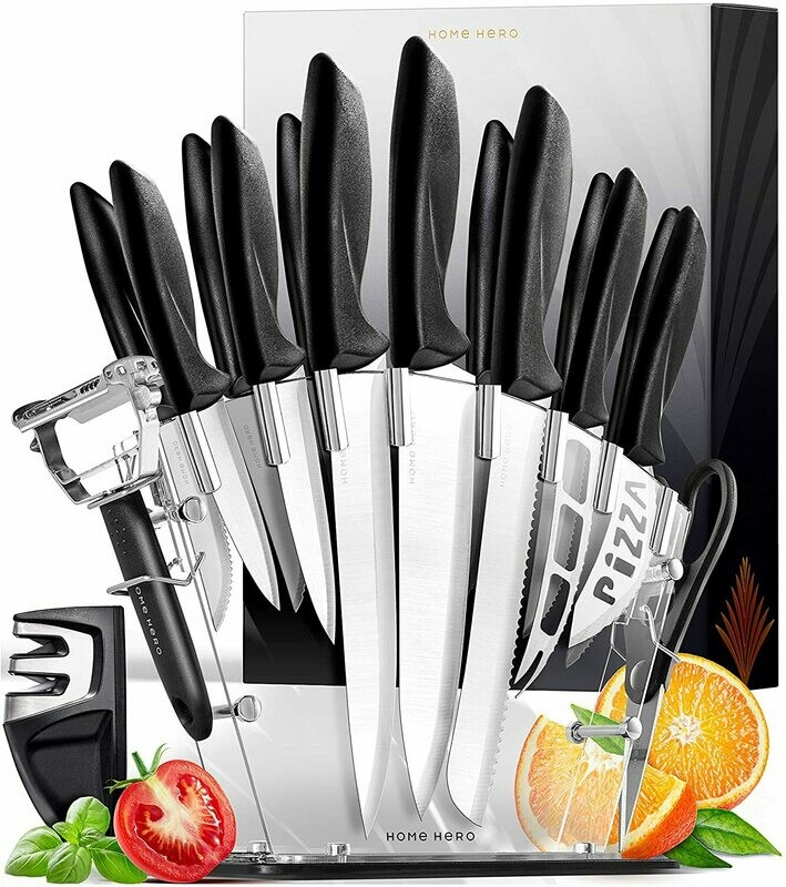 17 Pieces Stainless Steel Kitchen Knives Set