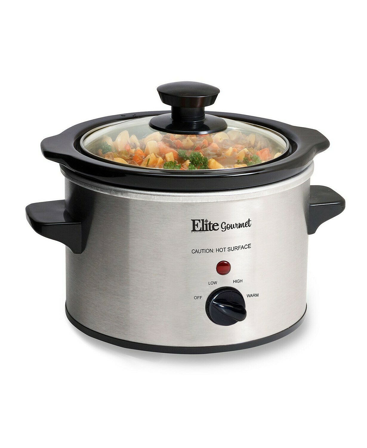 Elite by Maxi-Matic Elite Cuisine 1.5 Quart Mini Slow Cooker in Stainless Steel