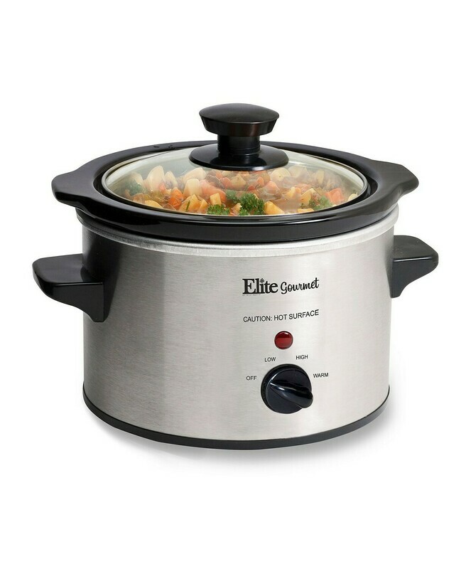 Elite by Maxi-Matic Elite Cuisine 1.5 Quart Mini Slow Cooker in Stainless Steel