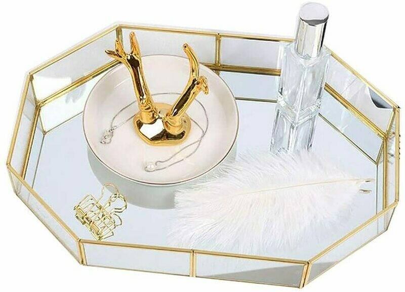 Yokay Mirror Gold Vanity Tray