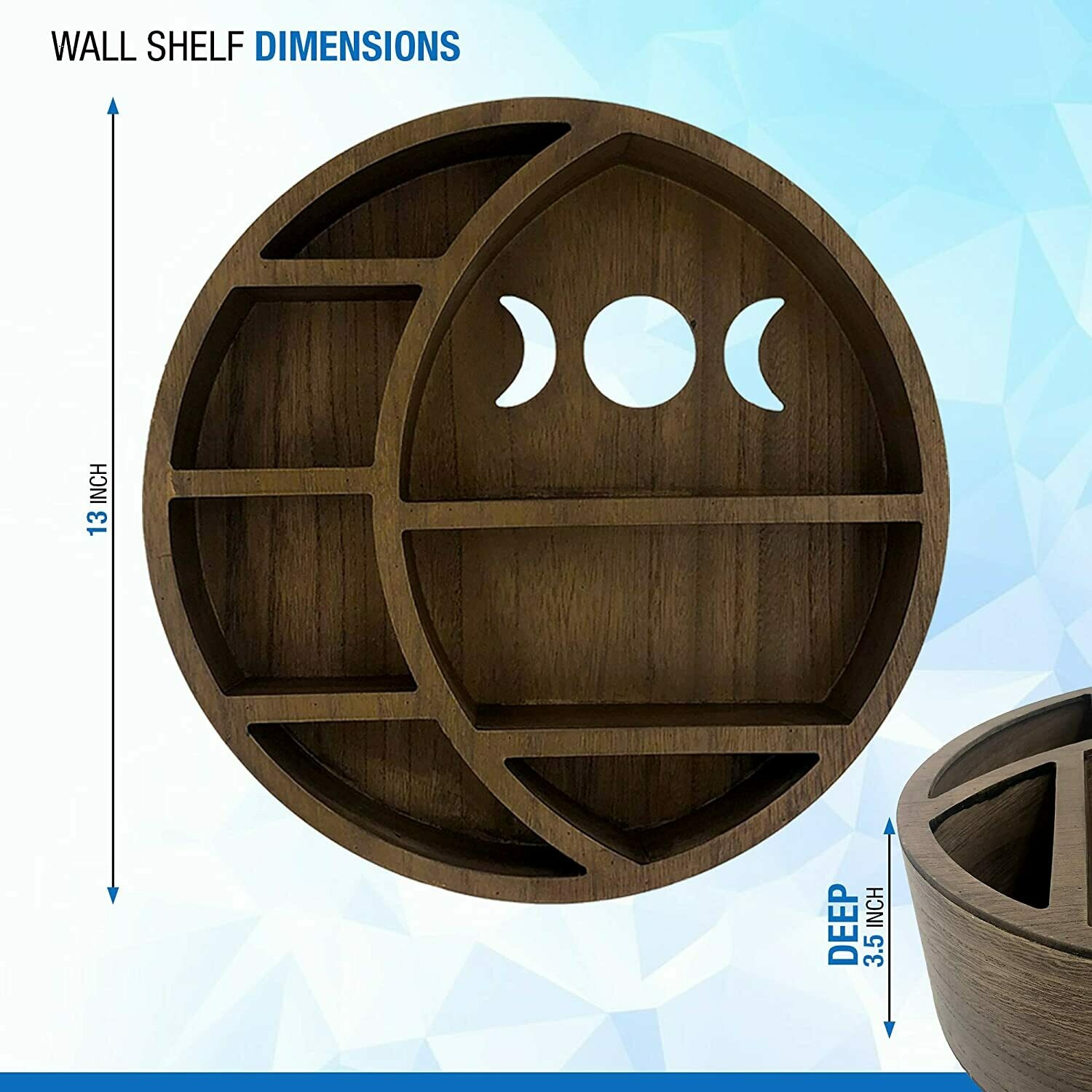 ASUARE Wooden Moon Shelf