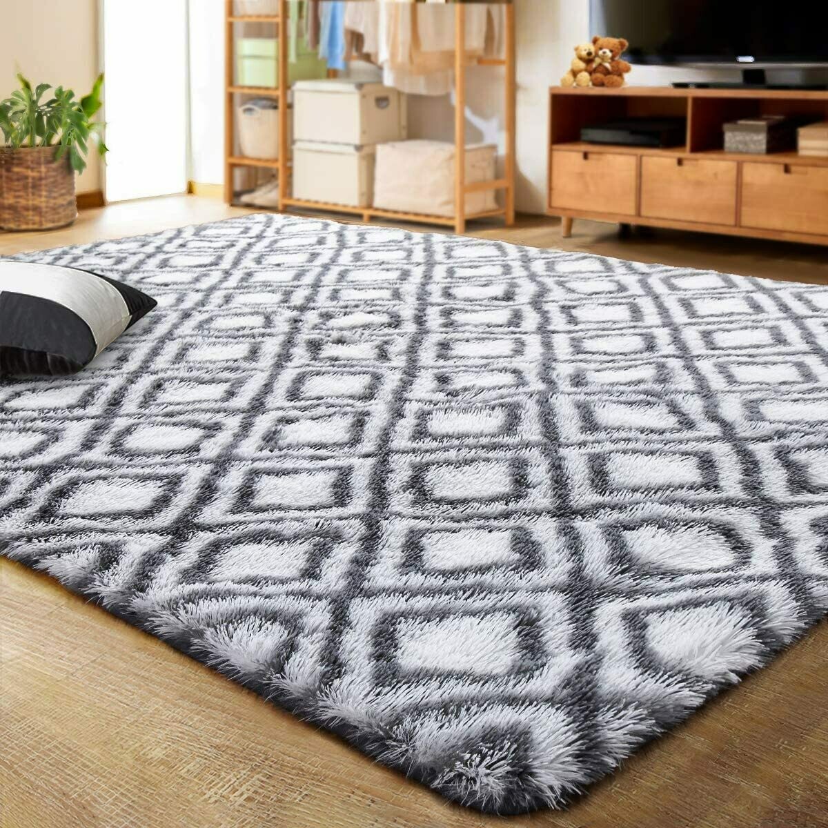 LOCHAS Luxury Velvet Shag Area Rug Plush Fluffy Rugs