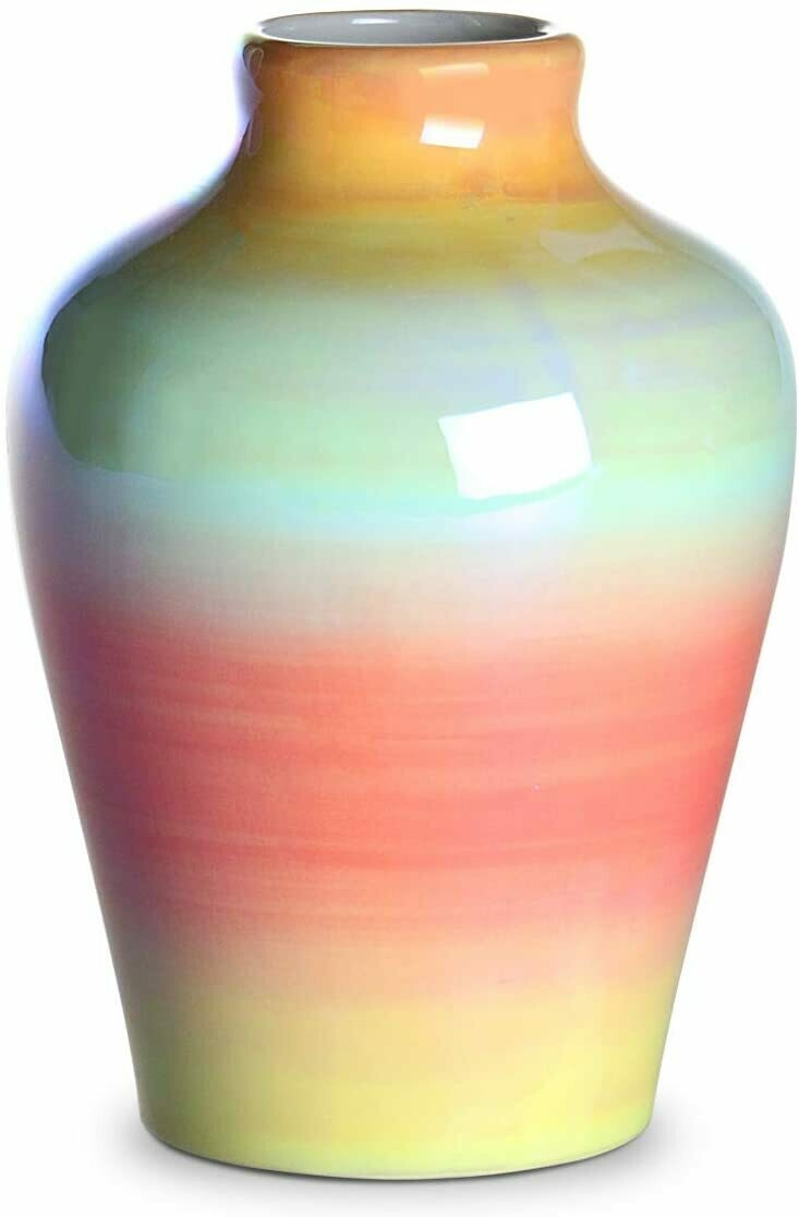 STAR MOON Small Ceramic Flower Mini Vase with Retro Grid for Modern Floral Vase