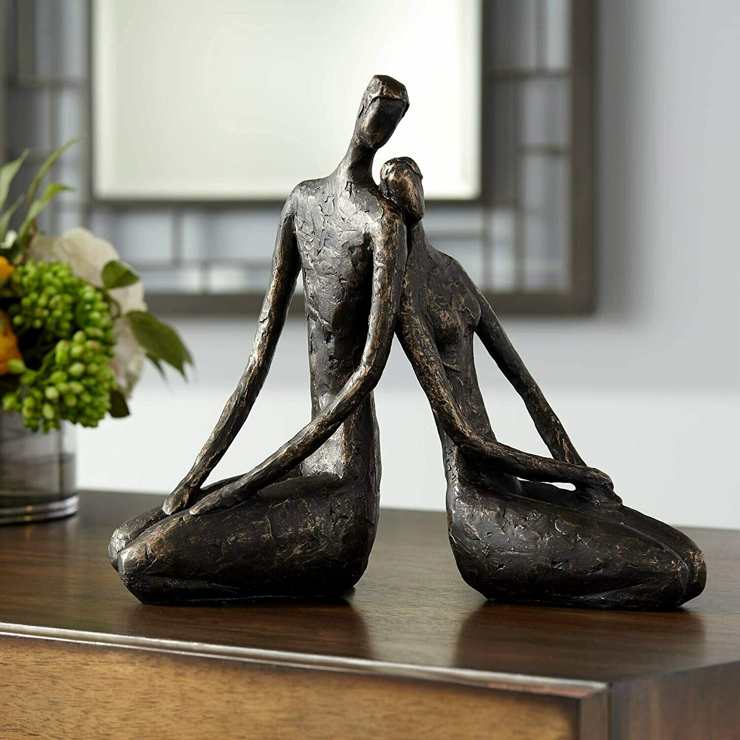 Universal Lighting and Decor Loving Couple 11 1/2&quot; Wide Bronze Sculpture - Dahlia Studios