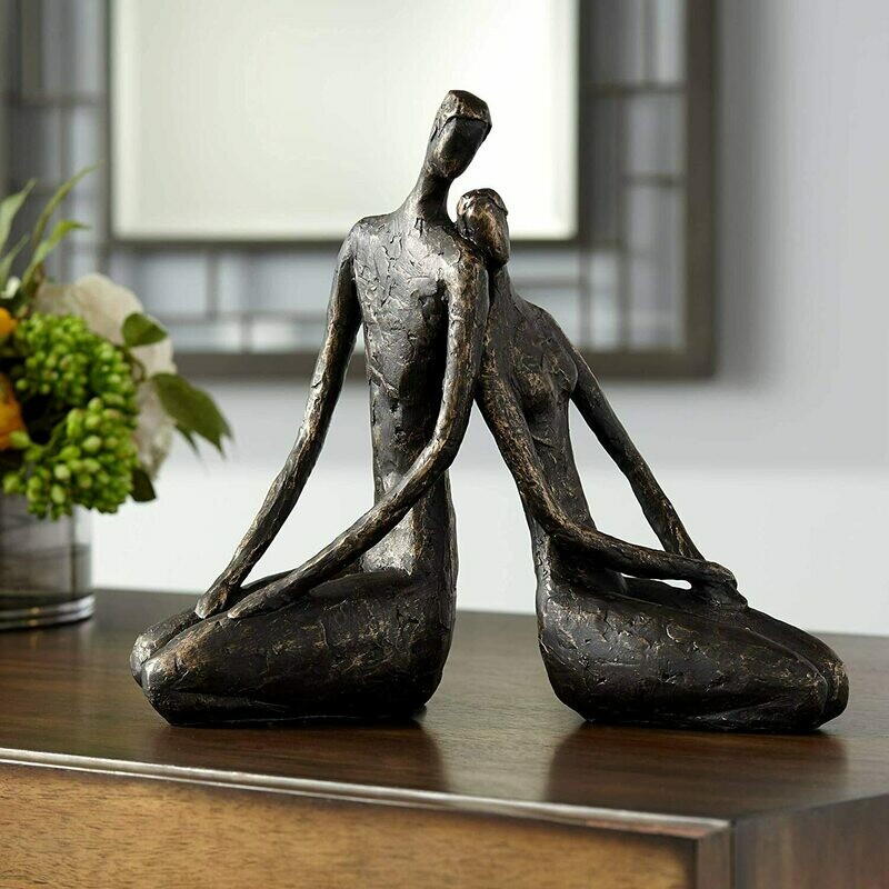 Universal Lighting and Decor Loving Couple 11 1/2&quot; Wide Bronze Sculpture - Dahlia Studios
