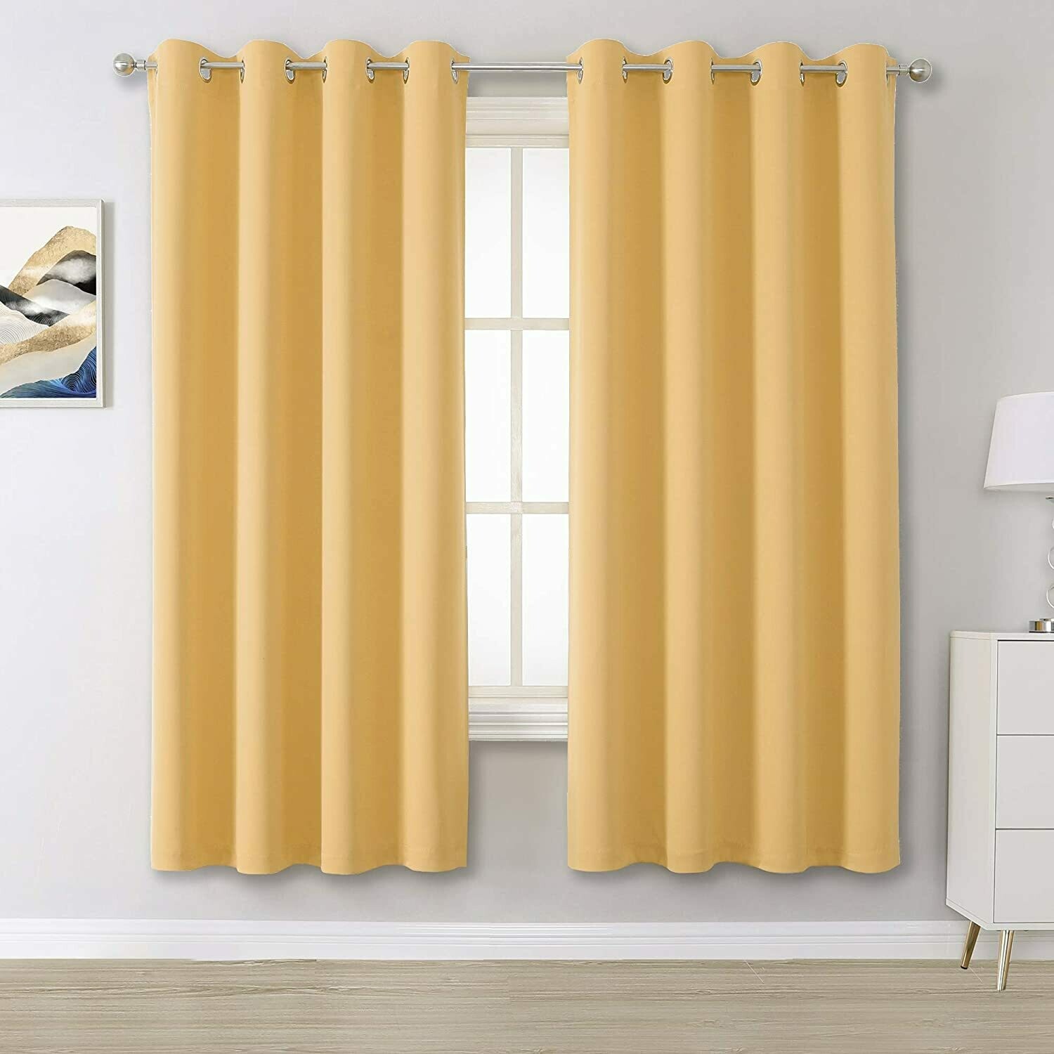 Blackout Curtain Panels for Bedroom 84 Inches Long 2 Panels Thermal Insulated Room Darkening Curtains for Living Room Window Treatment Blackout Drapery for Windows 52W x 84L