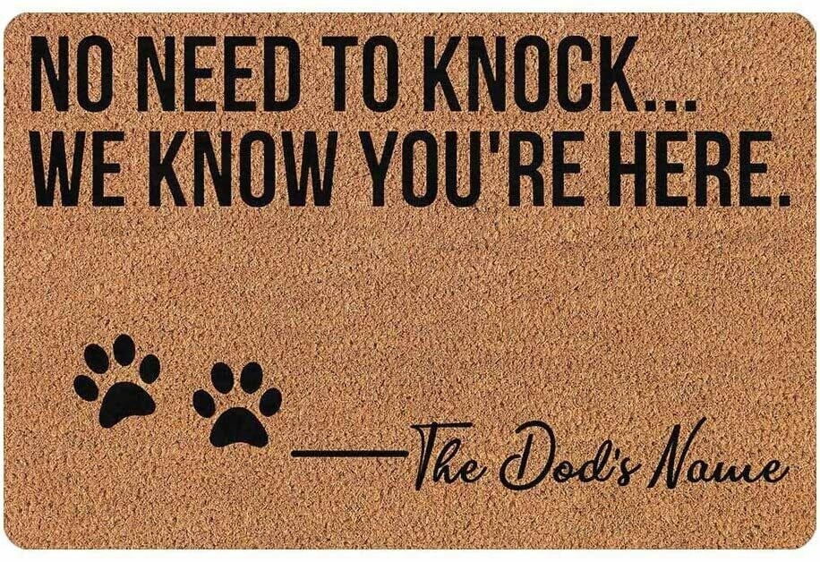 Artsadd Custom Door Mat Personalized Welcome Dog Footprint Rugs with Your Dog Name 24 x 16 Inches Doormat
