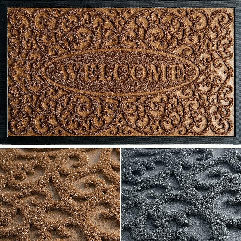 Welcome Mats for Front Door Outdoor - Exclusive Door Mat - 30x18 Welcome Mat - Front Door Mat - Door Mats for Outside Entry - Brown Entryway Rug