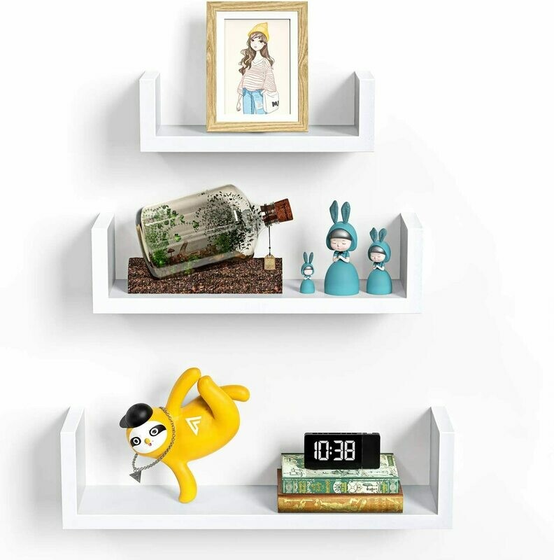 Amada Wall Mounted U-Shaped Floating Shelves Set of 3 - Display Shelf