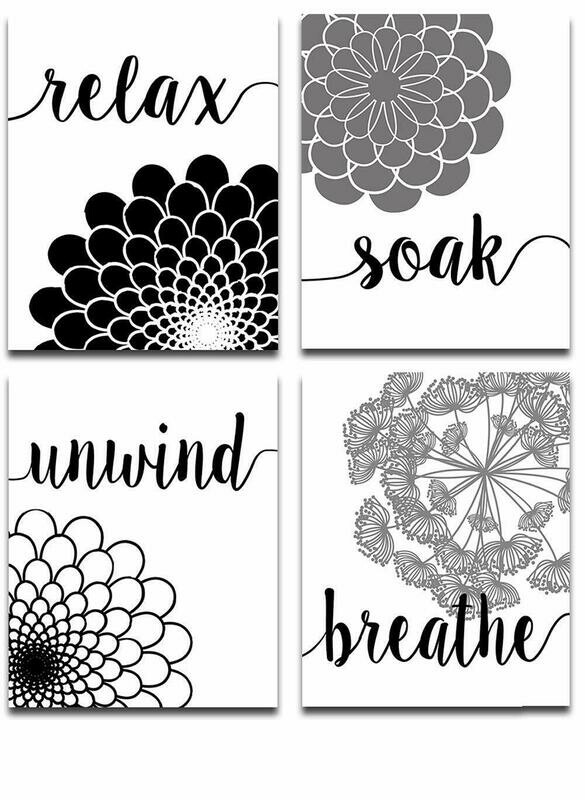 Unframed Set of Four Photos (8x10) Bath Flowers Art Print